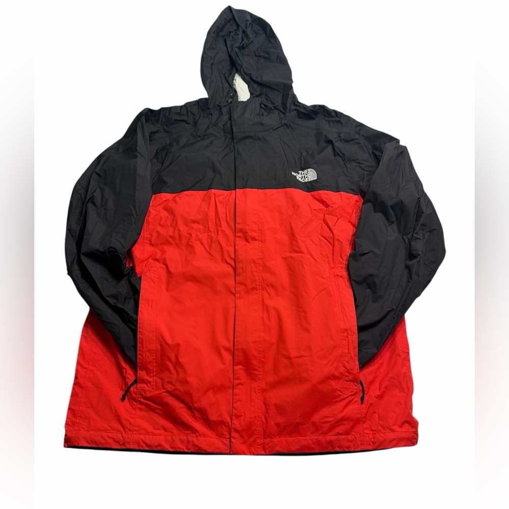 The North Face HyVent Rain Jacket Red Black Hooded Men’s Large